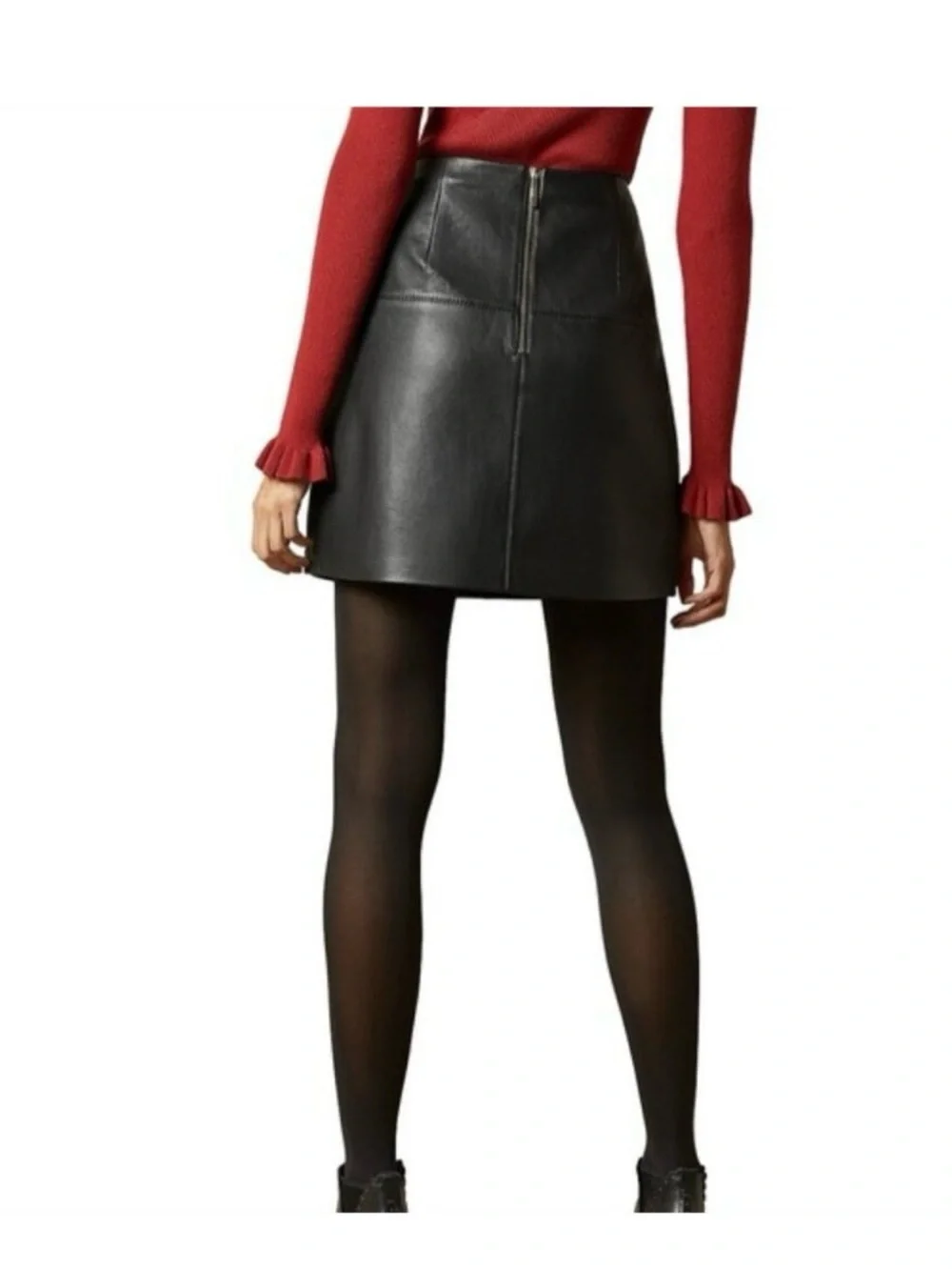 Nwt Ted Baker Valiat Leather Mini Skirt size 3